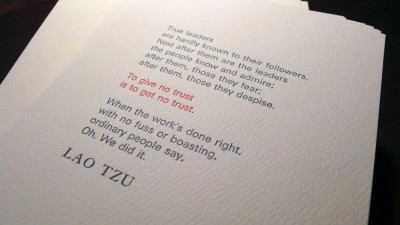 Verse 17 from Tao Te Ching by Lao Tzu, Ursula K. LeGuin Rendition