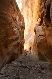 Scale Parts of the canyon are of a massive scale. This is David in one of the sections.